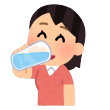 水を飲む女性のイラスト