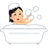 お風呂に入っている女性のイラスト