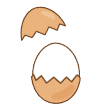 ゆで卵をむくイラスト